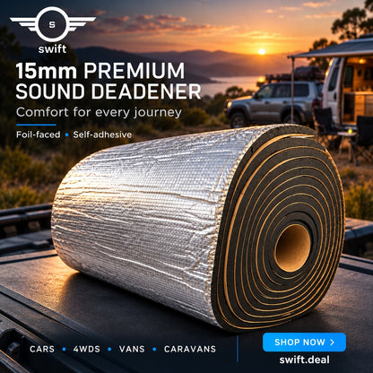 15mm Foil-Backed Foam Rubber Sound Deadener – Premium Noise & Heat Insulation