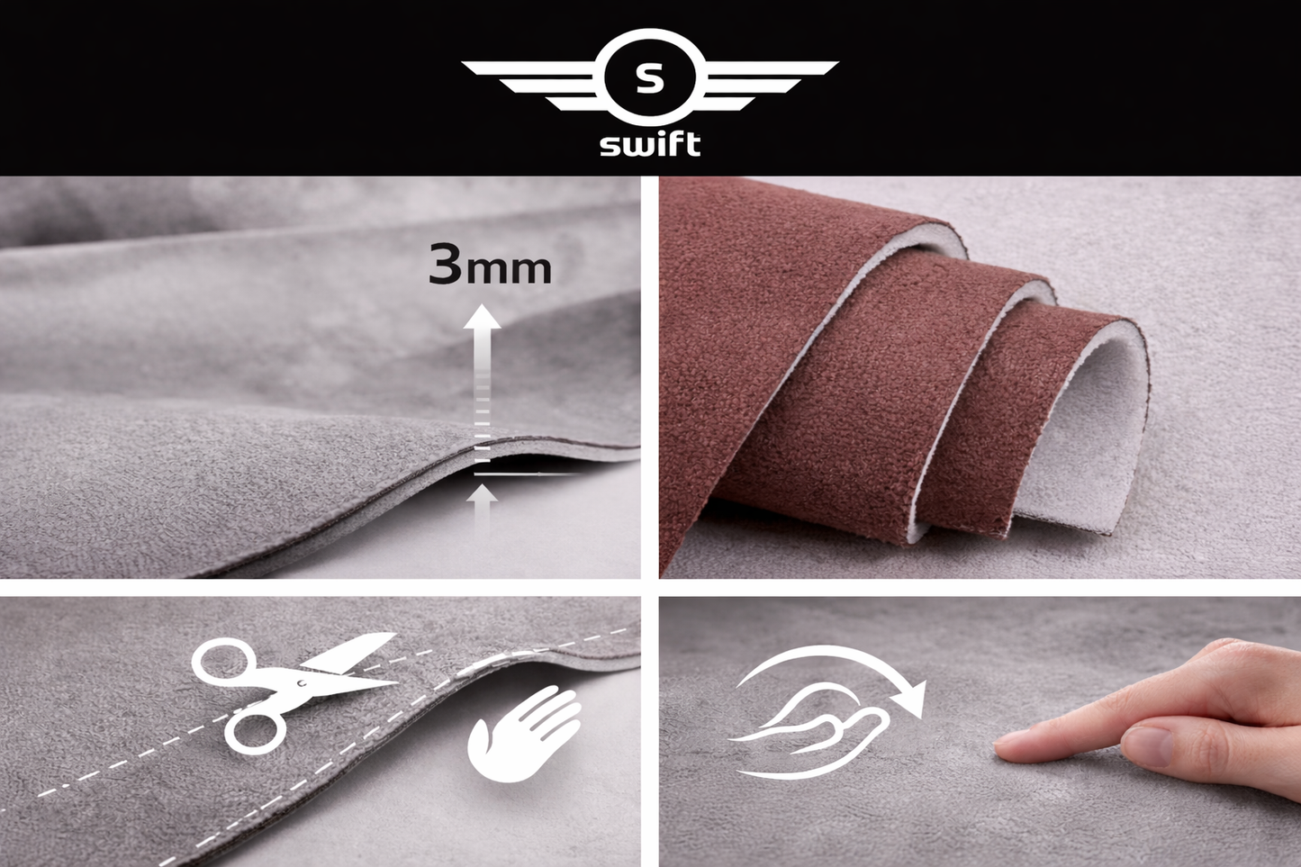 Premium Faux Suede Foam-Backed Automotive Headliner Fabric