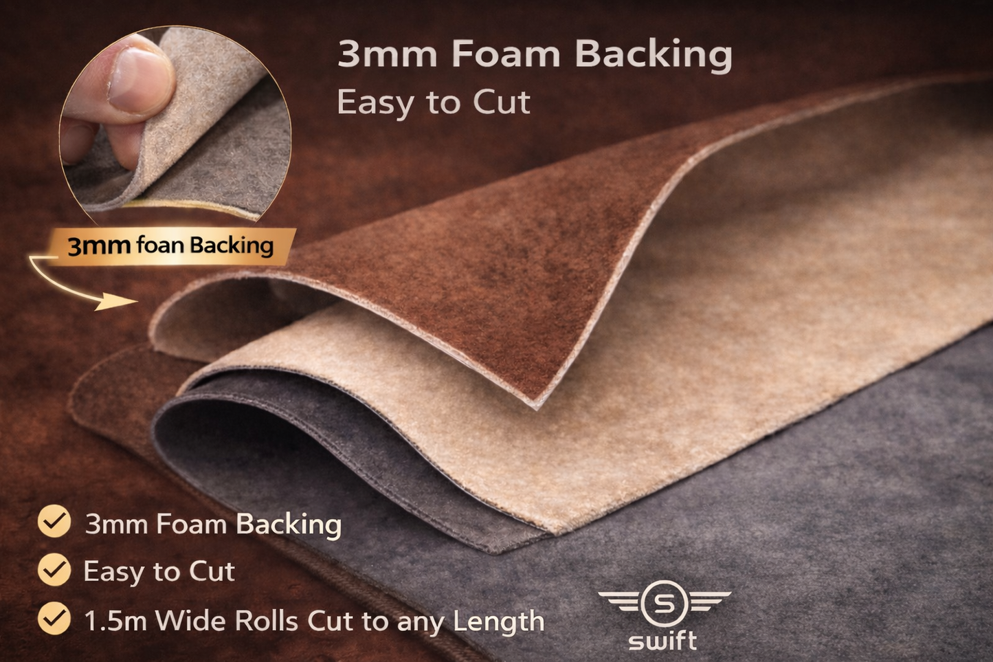 Premium Faux Suede Foam-Backed Automotive Headliner Fabric