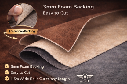 Premium Faux Suede Foam-Backed Automotive Headliner Fabric