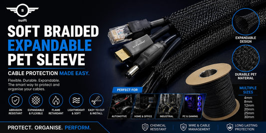 Soft Braided Expandable PET Sleeve Cable Wire Protector