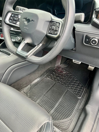 Universal All-Weather 4 Piece Rubber Car Floor Mat Set