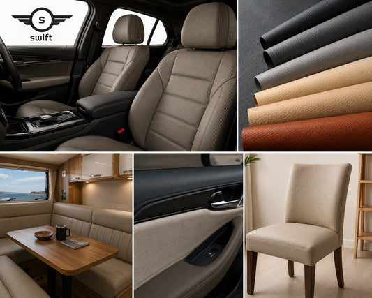 Premium Faux Leather Vinyl Upholstery Fabric – 1.4m Wide