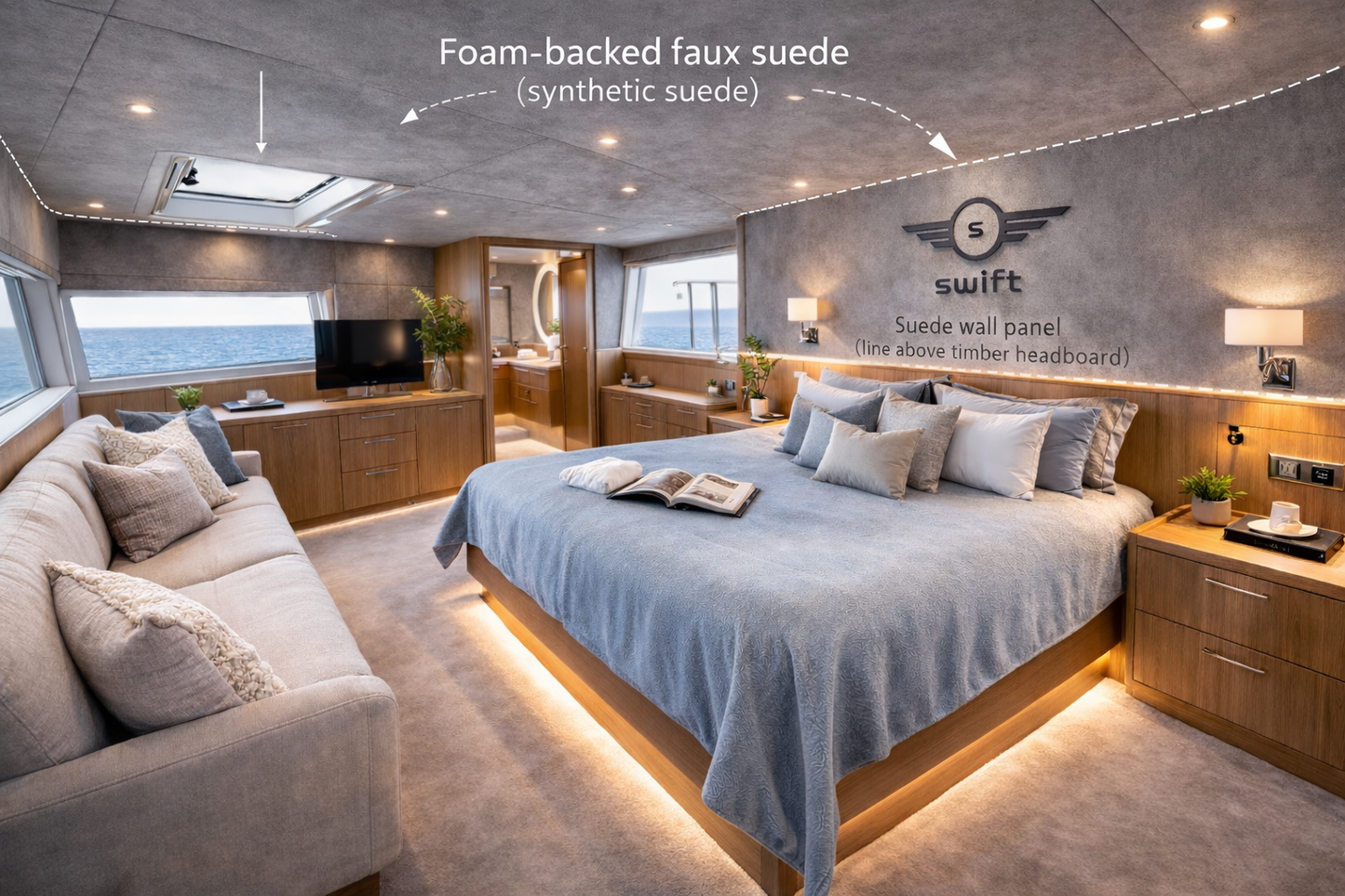 Premium Faux Suede Foam-Backed Automotive Headliner Fabric