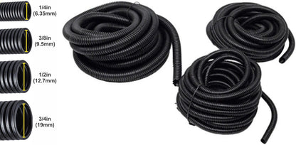 Split Wire Loom Tubing Cable Conduit Protector Auto/Marine/Industrial Electrical - Sold Per Meter to Any Length