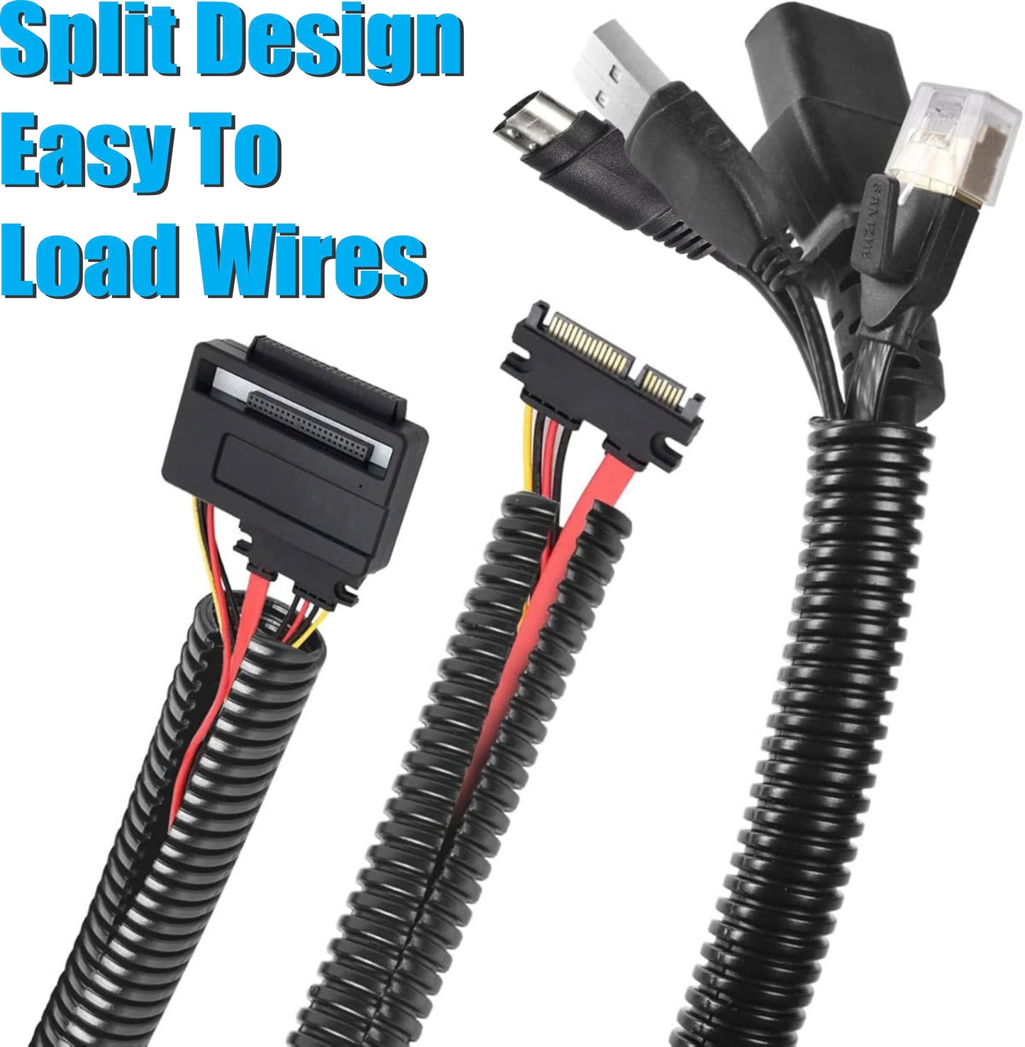 Split Wire Loom Tubing Cable Conduit Protector Auto/Marine/Industrial Electrical - Sold Per Meter to Any Length